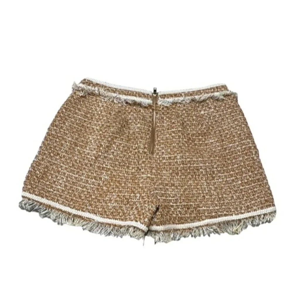 NWT Walter Baker Set Laken Gingham Sz 10 Shorts & Tweed Jacket XL Honey MSRP 496